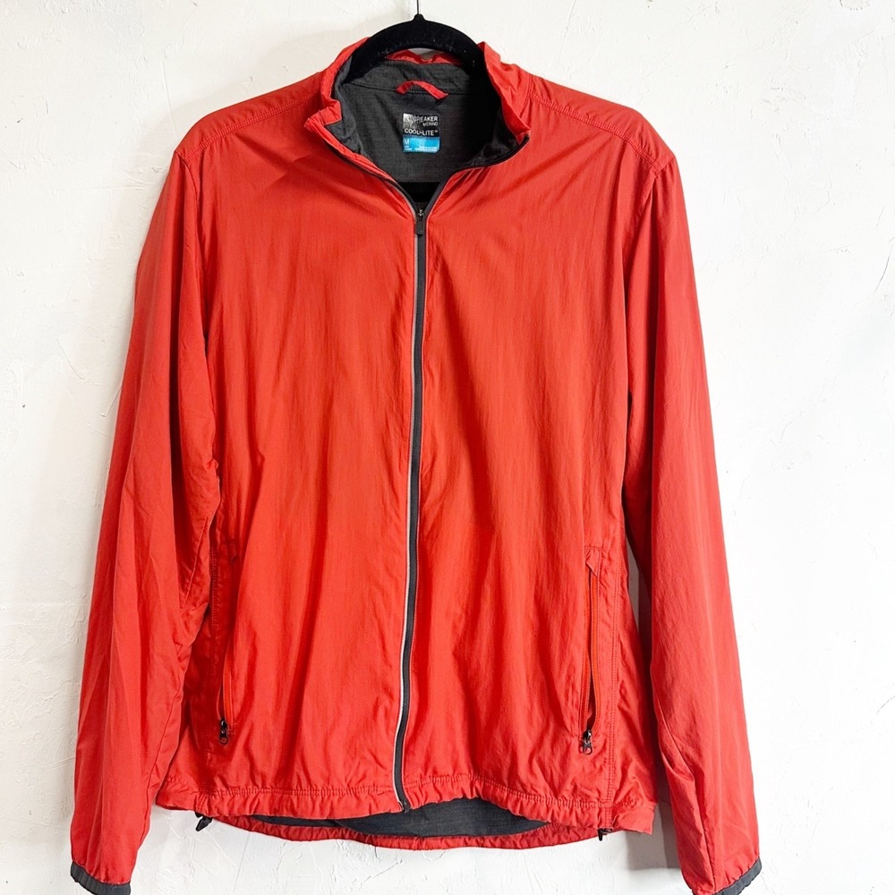 Icebreaker Incline Windbreaker Jacket Men's Medium Red Cool-Lite Zip Merino Wool